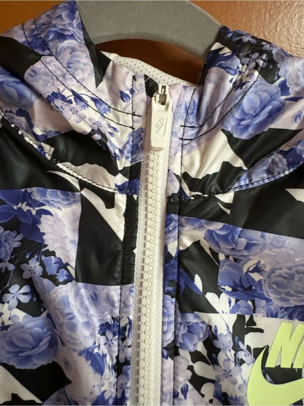 Nike kids Bomber Jacket with Blue Floral Hood